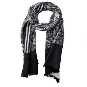 Tickled Pink Women's Temple Stripe Scarf - Black & Grey - NEW